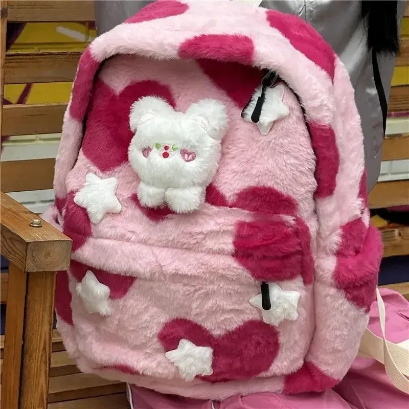 Sohiwoo Kawaii Colorful Cartoon Printed School Women Backpack Y2k Korean Style Travel Girls Backpack Cute Mini Square Women School Bag