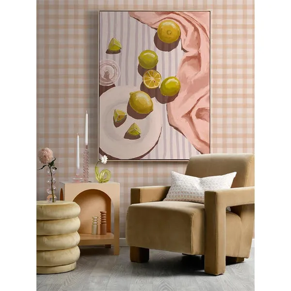 Sour Pink  - Oak Framed Canvas (22.5 x 30cm)