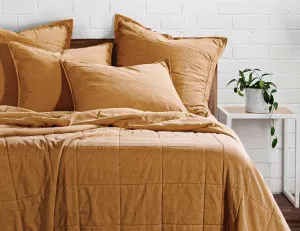 Stonewashed Cotton Canvas Coverlet