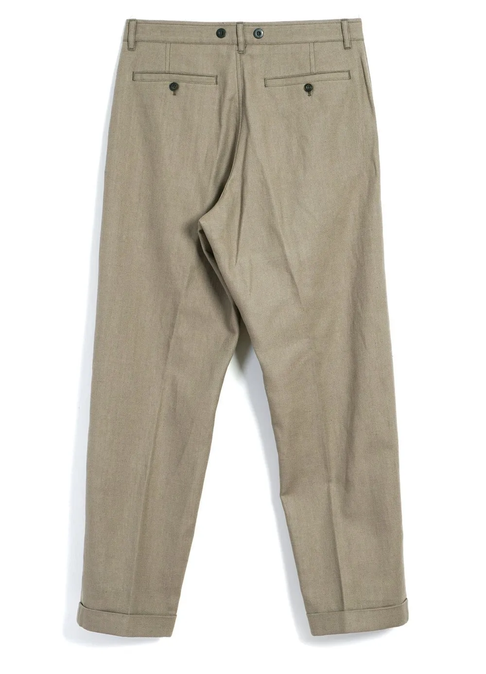 SUNE | Pleated Wide Cut Trousers | Bay Leaf
