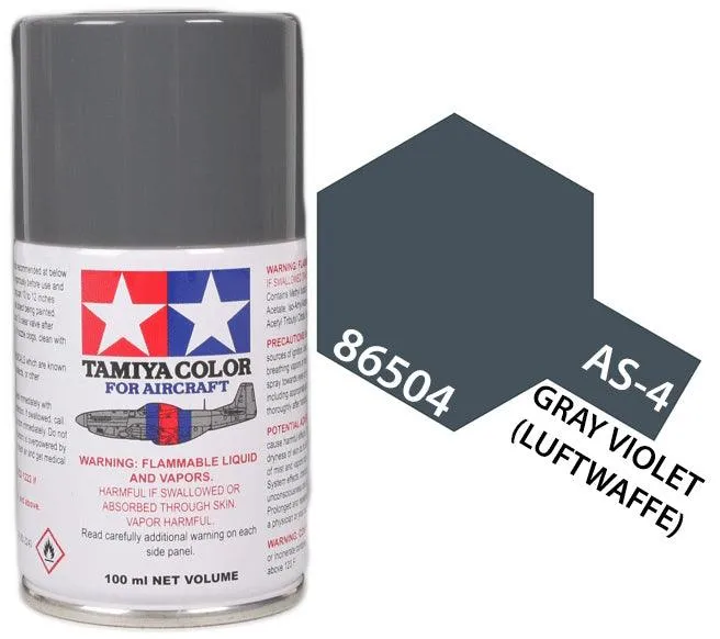 Tamiya 86504 AS-4 Gray Violet (Luftwaffe) Aircraft Lacquer Spray Paint 100ml