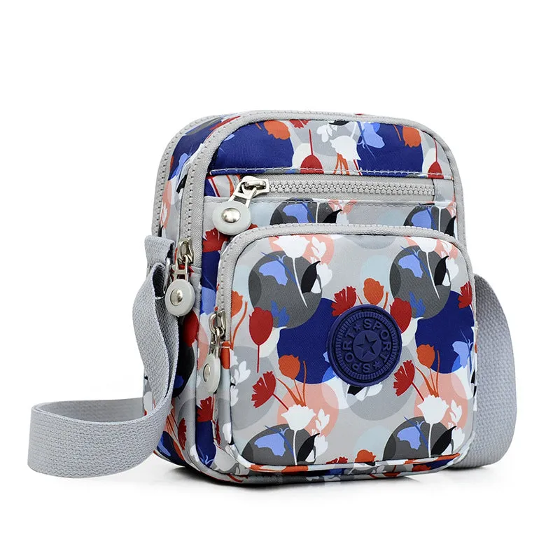 Women's Bag New Shoulder Flower Cloth Bag Middle-Aged and Elderly Fashion Casual Messenger Bag Shopping Small Backpack Foreign Trade Factory Wholesale