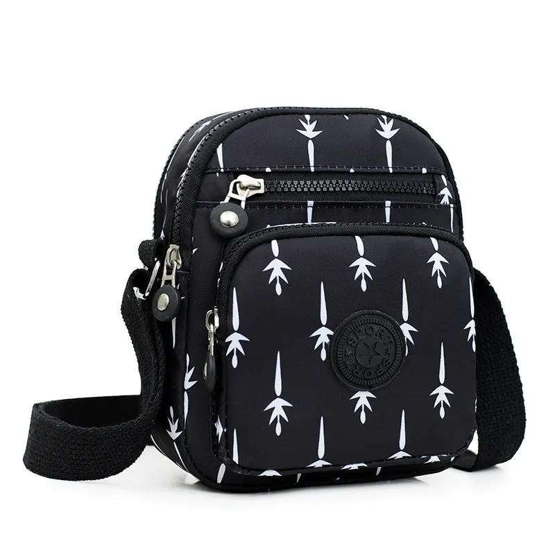 Women's Bag New Shoulder Flower Cloth Bag Middle-Aged and Elderly Fashion Casual Messenger Bag Shopping Small Backpack Foreign Trade Factory Wholesale