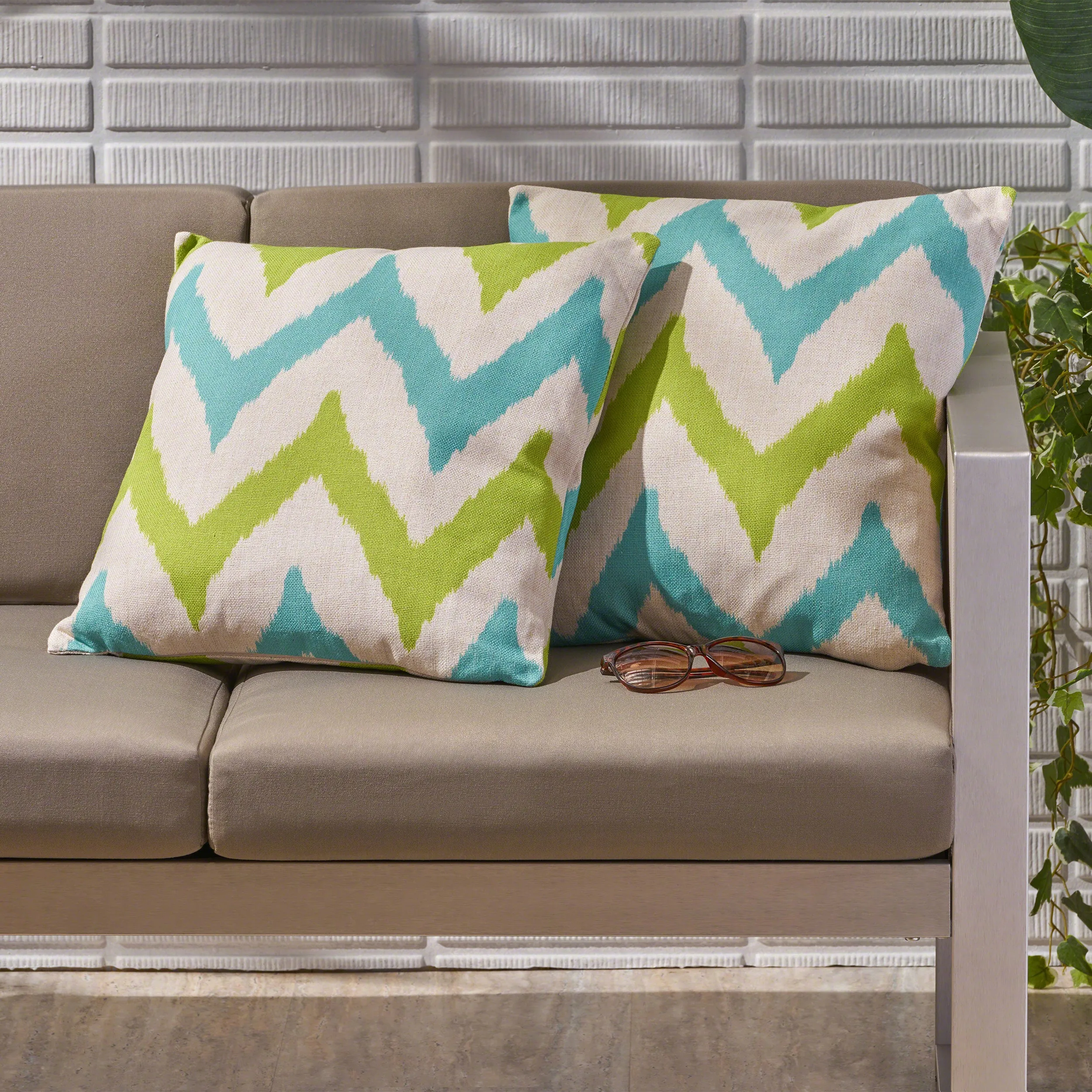Zora Outdoor 18" Water Resistant Square Pillows (Set of 2)